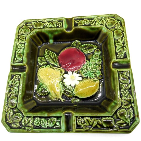 Vintage JAPANESE Ceramic ASHTRAY With 3D Fruit Design And Green Border - Picture 10 of 10